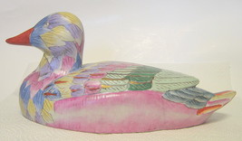 Large Ceramic Sitting Duck Figurine Multicolor - £27.52 GBP