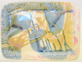 Studio Art Pottery Tray Running Horse Image by Bailey Brown 2002 Canada - £35.96 GBP