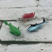 Fish Figures Lot Of 3 Model Diorama Fishing Blue Green Red - £9.34 GBP
