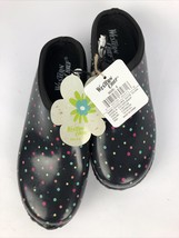 Western Chief Womens Black Dazzling Polka Dots Garden Clog Shoe Rubber Size 6 - £16.84 GBP