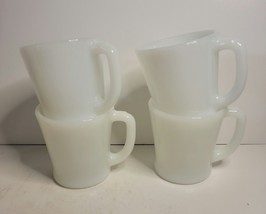 4 Fire-King Ware Milk Glass Coffee Mugs - £35.84 GBP