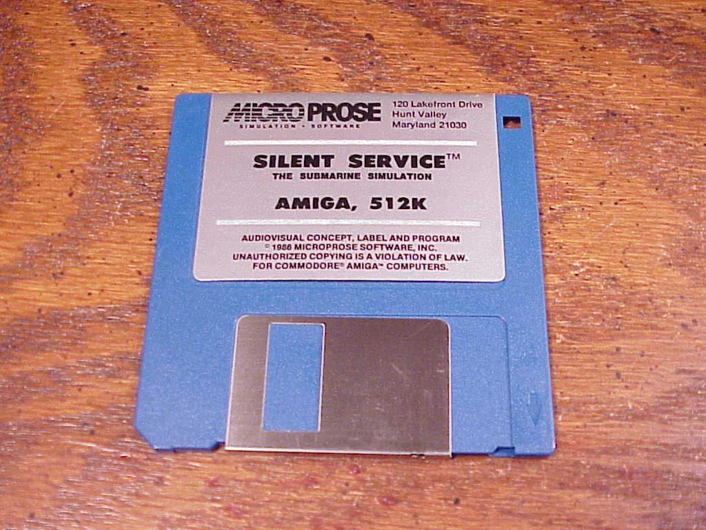 Vintage Commodore Amiga 512K Silent Service Game Diskette - $8.95