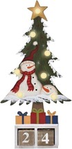 Wooden Christmas Tree Countdown Advent Calendar, LED Countdown to ChristmasDecor - £22.37 GBP