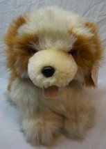 Cute Fuzzy Brown And White Puppy Dog 9&quot; Plush Stuffed Animal Toy New - £15.91 GBP