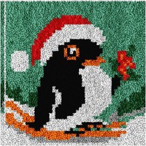 Penguin&#39;s Cozy Haven: DIY Latch Hook Kit - Colorful Embroidered Rug for Kids and - £35.89 GBP