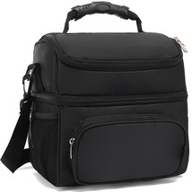 Double Layer Cooler Insulated Lunch Bag Adult Lunch Box Large Tote Bag F... - £31.31 GBP