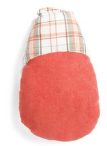 Gnome Shaped Pillow Cozy Plush Orange Plaid 13”x22” Novogratz Kitsch decor - £23.87 GBP
