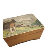 Vtg Wooden Music Box Plays Schweizerklange Swiss Sounds Switzerland Rare... - £35.64 GBP