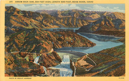 Linen ID Postcard C596 Arrow Rock Dam 369 Feet High Boise River Idaho Andrews - £3.64 GBP