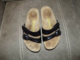 BIRKENSTOCK IBIZA Black Double Strap Slide Sandals Shoes Size 38 L7/M5 - £48.81 GBP