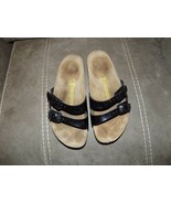 BIRKENSTOCK IBIZA Black Double Strap Slide Sandals Shoes Size 38 L7/M5 - £49.72 GBP