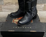 Harley Davidson Sadie Womens Black Leather Buckle Side Zip Biker Boot Si... - $48.37