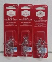 Holiday Time Christmas 6 Mini Suction Cups For Ornaments Or Lights Lot Of 3 Pack - $12.86