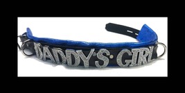 Large (1 1/4&quot;) CRYSTAL Letters! metallic leather lockable collar - DADDY... - £50.95 GBP