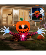 5 FT Halloween Inflatable Pumpkin Ghost – Outdoor LED Blow-Up Decoration... - $50.23 CAD