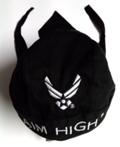 USAF Air Force Aim High Embroidered Military Black Head Wrap Bandana Dur... - £7.71 GBP