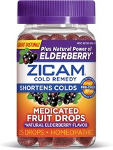 Zicam Cold Remedy Zinc Medicated Fruit Drops, Elderberry, 25 Count (Pack of 2) - £30.99 GBP