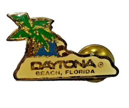 Daytona Beach Florida Palm Tree Lapel Hat Pin Vintage Tie Tack Pinback Souvenir - £4.67 GBP