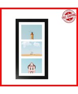 7x14 Satin Black Collage Frame with Acid-Free Mat for 3 Beautiful Pictures - $40.82 CAD