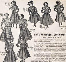 1900 Girls Cloth Dresses Advertisement Victorian Sears Roebuck 5.25 x 7&quot; - $368.12 MXN
