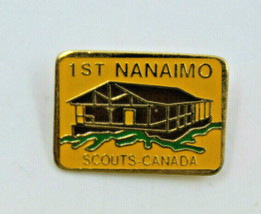 Boy Scout 1st Nanaimo Scouts Canada Collectible Pin Label Pinback Button Yellow - £30.56 GBP