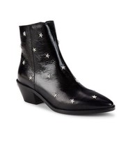 Zadig &amp; Voltaire Tyler Vintage Stars Flash Ankle Boots Black Leather Sz ... - $296.99