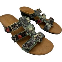 Vionic Radia women&#39;s Snakeskin Orthotic Adjustable Strap Wedge Sandals s... - $40.16