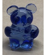 Vintage Blue Clear Art Glass Bear Koala Panda Mouse Figurine Hand Blown ... - $9.90