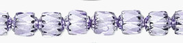 6mm Cathedral Lilac w Metallic Lilac, Czech Glass Beads, 25 fire polish ... - $3.75