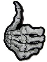 SKELETON HAND THUMB UP BONES PATCH P9110 jacket 5" BIKER EMBROIDERED bik... - $9.49