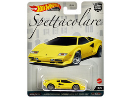 Lamborghini Countach LP 5000 QV Yellow &quot;Spettacolare&quot; Series Diecast Model Car b - £18.25 GBP