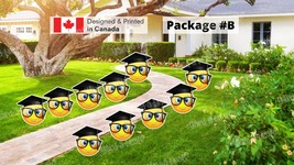 Graduation Emoji Decors Set (Total 5 or 10 pcs) | Yard Sign Outdoor Lawn Decorat - £50.90 GBP