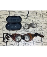 2 VTG Antique Safety Eye Glasses Lot Side Shield Steampunk Case Rare Old... - $570.99 MXN