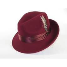 Men Bruno Capelo Hat Australian Wool soft Fedora Giovani Un104 Burgundy image 5
