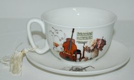 Aim Gifts Music Upright Bass Saxophone Cup and Saucer Set Comes in Gift Box - £24.03 GBP