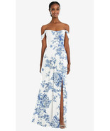 After Six 1560..Off-the-Shoulder Basque Neck Maxi Dress..Cottage Rose Bl... - $1,790.66 MXN