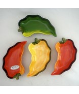 Clay Art La Mesa Serrano 4pc Chili Pepper Dip Bowl Fiesta Appetizer Serv... - $51.59 CAD