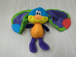 Nuby Luv care Blue Green Purple rattle Bunny Rabbit Plush Baby Toy teeth... - $6.85