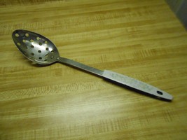 old utensil serving spoon strainer spoon  stainless steel utensil - $28.45