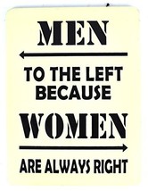 Hand Carved Wooden Men To The Left, Because Women Are Always Right Bathroom R... - £19.77 GBP