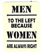 Hand Carved Wooden MEN TO THE LEFT, BECAUSE WOMEN ARE ALWAYS RIGHT Bathr... - £19.45 GBP