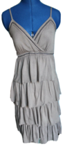 INC Brown Tiered Sleeveless V-Neck Chain Accents Dress ~S~ - £6.76 GBP