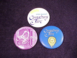 Lot of 3 Canterbury Renaissance Faire Pinback Buttons, Salem, Silverton,... - £5.86 GBP