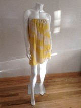 Adam Lippes Adampluseve Yellow Off white Strapless Mini Dress Silk Zebra... - $29.70
