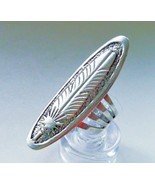 Vintage Navajo Gibson Gene Sterling Silver Overlay Feather Ring, Sz 7, R... - £79.13 GBP