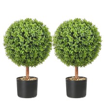 VEVOR 2x Artificial Boxwood Ball 40,6cm Garden Deco Boxwood in Flowerpot Ball Ar - £104.75 GBP