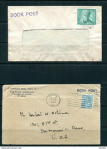 India 1954 2 Covers to USA Book Post Single Usage 12127 - £7.91 GBP
