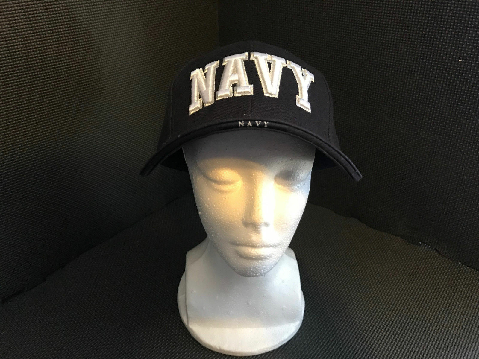 Primary image for US NAVY WHITE PADDED SATIN STITCH ANVY BLUE HOOK AND LOOK CLOSURE BACK HAT CAP