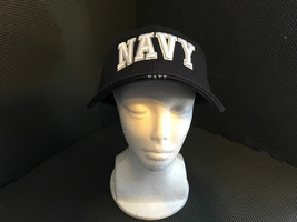 Us Navy White Padded Satin Stitch Anvy Blue Hook And Look Closure Back Hat Cap - £10.96 GBP