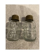 Set of Mini Mason Jar Salt And Pepper Condiment Shakers With Antique Brass Tops - $25.65 CAD